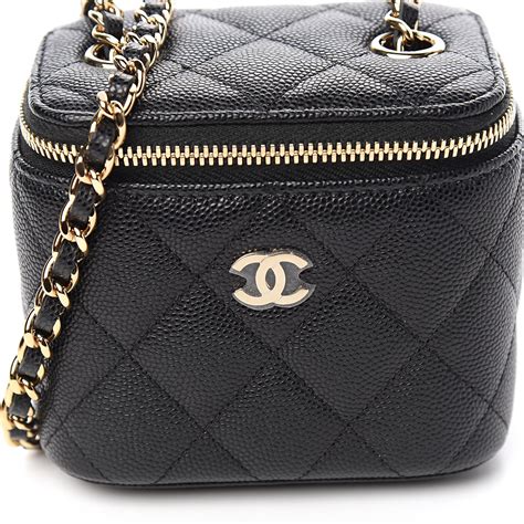 chanel mini caviar navy vanity|Chanel Vanity Cases .